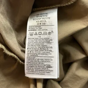 Gap NWT $80 Khaki Tiered Puff Sleeve Button Front Mini Babydoll Shirt Dress XSP thumbnail 10