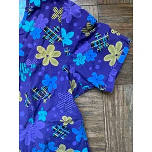 Purple Floral Scrub Top Women's XL thumbnail 6