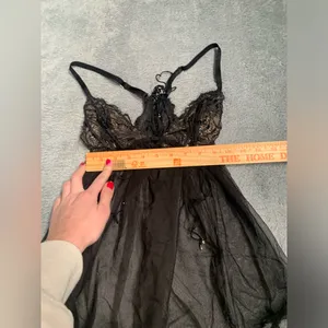 Victoria’s secret Black Sheer Lace Lingerie chemise medium thumbnail 5
