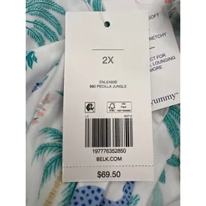 Crown & Ivy Pajama Set Top 2X‎ Pants 4X White Blue Leopard Palm Tree Print NWT thumbnail 11