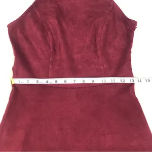 ALTAR"D STATE Burgundy Faux Suede Halter Mini Dress Size Small Sleeveless‎ Fall thumbnail 12