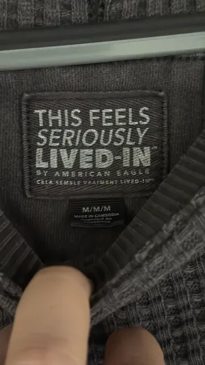American Eagle Waffle Crewneck Sweatshirt Big Hug thumbnail 2