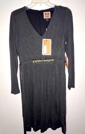 Nue by Shani | NWT Gray Long Sleeve Dress Size 10 Style 217 thumbnail 1