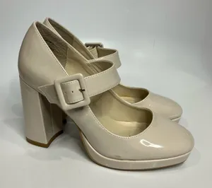 Madden girl cream mary Jane buckle block heels women’s size 8 dressy‎ trendy thumbnail 1