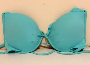 Women's Victoria's Secret Tie-Back Seafoam Green Bikini Swim Top 32DD thumbnail 1
