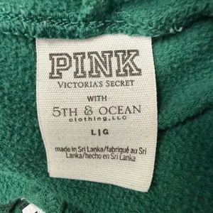 PINK Victoria's Secret Michigan State Spartans Cropped Hoodie Green White Large thumbnail 6