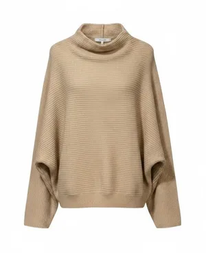 41 Hawthorn Womens Tan Cowl Neck Dolman Sleeve Textured Knit Sweater Large thumbnail 1