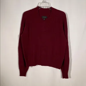 Banana Republic Womens Cozy V Neck Sweater Alpaca Red Medium thumbnail 2