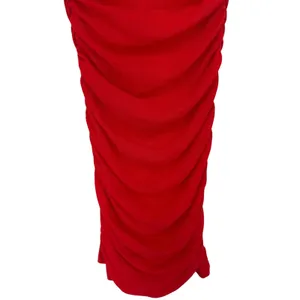 NWT Anthropologie Womens V-Neck Ruched Mesh Long Sleeve Mini Dress Red Size XS thumbnail 10