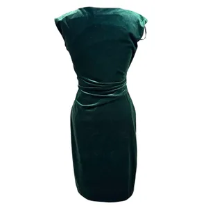 Jessica Howard 6 Emerald Green Velvet Cowl Midi Dress Cocktail‎ Evening Wedding thumbnail 3