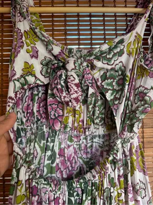 Vintage Angie Floral Tie Shoulder Open Back Dress Medium thumbnail 6