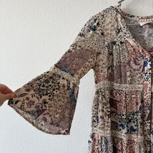 Knox Rose Patchwork Boho Tiered Lace Dress Size S thumbnail 4