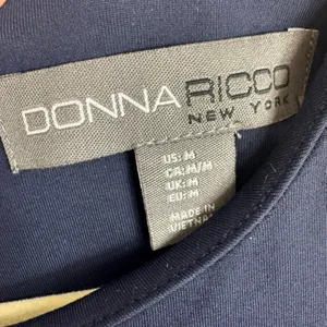 Donna Ricco Navy‎ Blue Nylon Sleeveless Stretchy Knee Length Sheath Dress Size M thumbnail 4