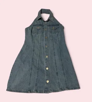House of Harlow 1960 Dark Blue Denim Halter Jacket Dress thumbnail 1