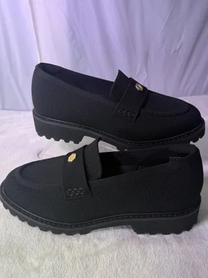 Vizzano Black Knit Penny Loafers for Women thumbnail 2