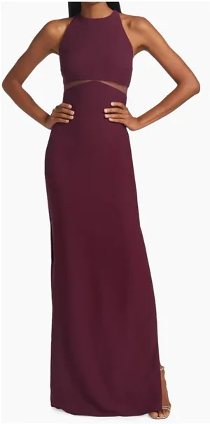Vera‎ Wang Bridesmaid Aurore Gown Burgundy Size 18 Wedding Guest Gala Cocktail thumbnail 1