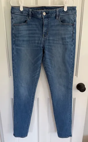 American Eagle Next Level Stretch Jegging Jeans Size 14 X-Long Medium Wash thumbnail 1