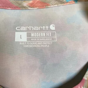 Carhartt Scrub Top Women's Size L Multicolor Abstract Camo Modern Fit V-Neck EUC thumbnail 5