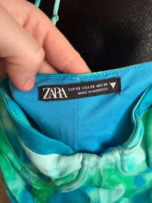 Zara blue and green tie-dye corset bodysuit thumbnail 2