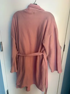 Women's Pink Fleece Long Sleeve Belted Shawl Collar Robe thumbnail 6
