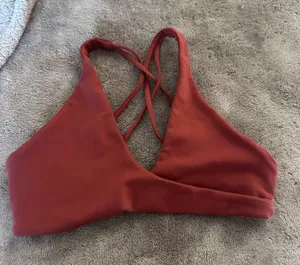 Crop shop boutique brown minimal skinny strap bra thumbnail 1