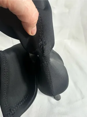 Sh32. Zara Black Stretch Sock Bootie - Fashion Heel thumbnail 5
