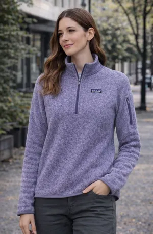 Patagonia Better Sweater 1/4 Zip Pullover Women’ Small Lupine Purple Blue Fleece thumbnail 1