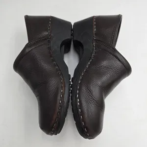 L.L.Bean Leather Clogs Dark Brown Slip On Mule Comfort Shoes Womens 6M Nurse thumbnail 5