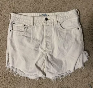 Free People White Shorts Denim thumbnail 1