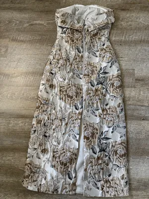 NWT Sofie The Label Strapless Floral Jacquard Sheath Dress Size XS thumbnail 6