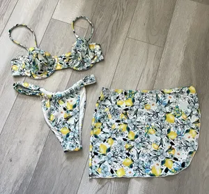 Blackbough Floral Bikini Set limoncella underwire cheeky womens Blue xsmall swim thumbnail 1