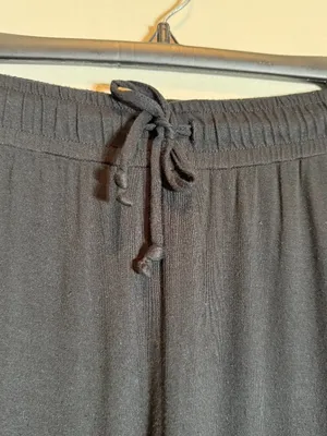 Nuuds Wide Leg Lounge Pants Women's Large Black Loungewear Comfy Relaxation Cozy thumbnail 7