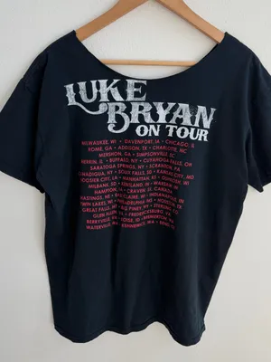 Luke Bryan On Tour Black Off-the-Shoulder Country Music Tee thumbnail 9