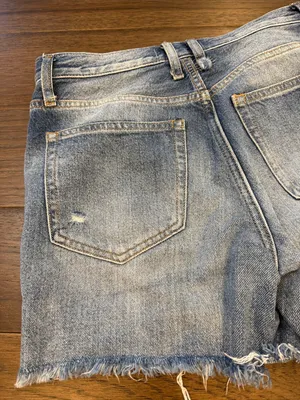 We The Free Cream Distressed High-Rise Denim Shorts Size 27 - C69-005 thumbnail 8
