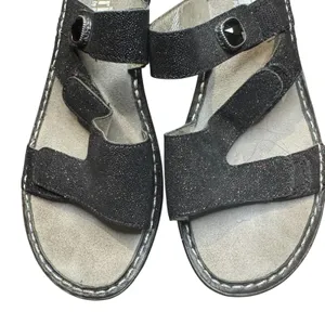 Alegria Shoes Womens Size 9 Black Glitter‎ Slide Sandals Wedge Comfort Strap 39 thumbnail 2