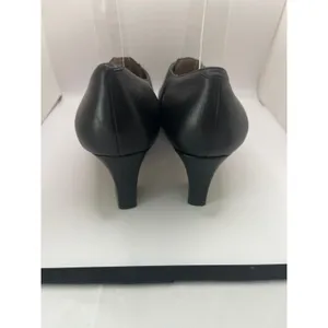 Vaneli Leather Pointed Toe Pump Gold Chain Link Women 7 Black Bridgenton‎ Style thumbnail 4