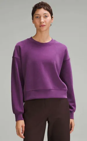 Lululemon Softstreme Perfectly Oversized Cropped Crew Dramatic Magenta Size 6 thumbnail 1