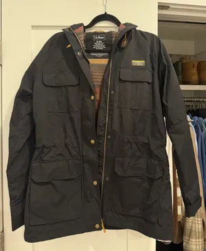 L.L. Bean Jacket Rain Windbreaker Black thumbnail 1