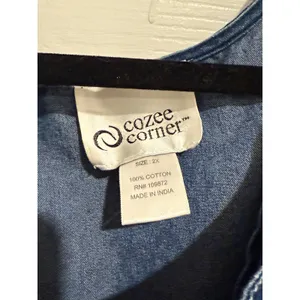 Cozee‎ Corner Embroidered Chambray House Dress Floral Cotton 2X thumbnail 3