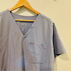 FIGS Catarina Scrub Top in Cool Blue thumbnail 6