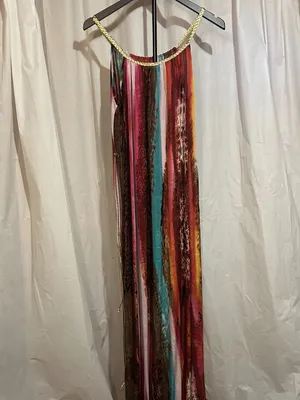 ACE Fashion Women's XL Multicolor Abstract Print Maxi Dress Sleeveless Size XL thumbnail 5