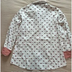Ariat Real Kirby Stretch Shirt Womens Medium White American Flag Print NWT thumbnail 8