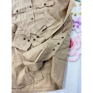 J Crew Tan Utility Button Front Shirt Long Sleeve 100% Cotton Size 4‎ thumbnail 5