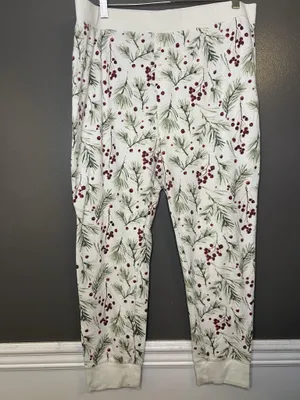 Stars Above Pajama Set Womens XXL White Berry Christmas Thermal Top Pants Lounge thumbnail 11