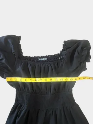Scarlet Darkness Black Gothic Pirate A-Line Midi Dress Pockets Small thumbnail 8