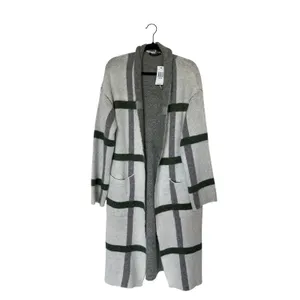 Cyrus Women’s Medium Gray ‎Open Front long Coatigan Cabincore Preppy Cottagecore thumbnail 5