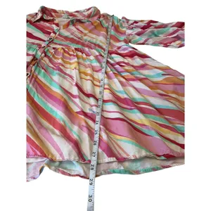 Entro Womens Large Abstract Stripe Babydoll Mini Dress Button Front Tunic D22584 thumbnail 10
