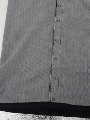 lululemon Vinyasa Scarf Wrap Black Gray Striped Snap Infinity Athleisure OS thumbnail 5