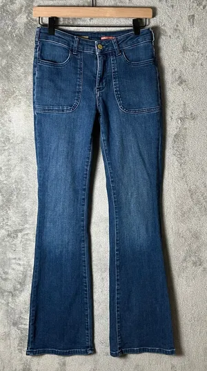 Pilcro The Demilune Boot Jeans Size 26 Patch Pocket Flare Bootcut Denim Rodeo thumbnail 1