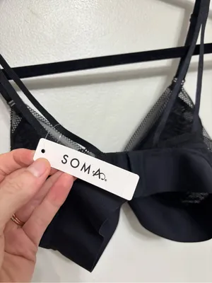 NEW Soma Triangle Lace Bralette in Black - Size S thumbnail 4